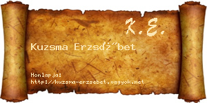 Kuzsma Erzsébet névjegykártya